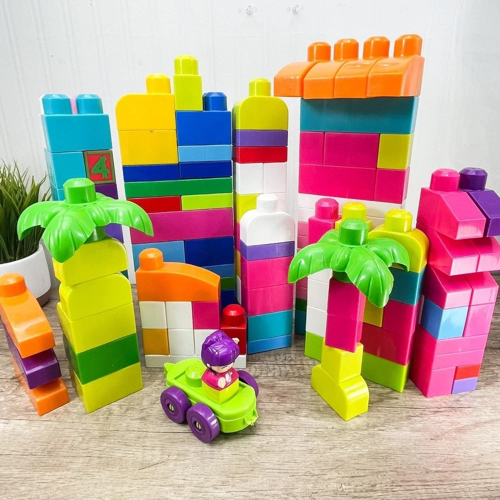 Mega‎ Blocks Big Building Blocks Bricks Lot Of Over 100 Pieces Multi Colors